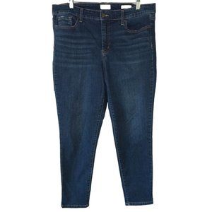 JESSICA SIMPSON 14 Dark Wash High Rise Skinny Ankle Jeans w/ Stretch 25" inseam